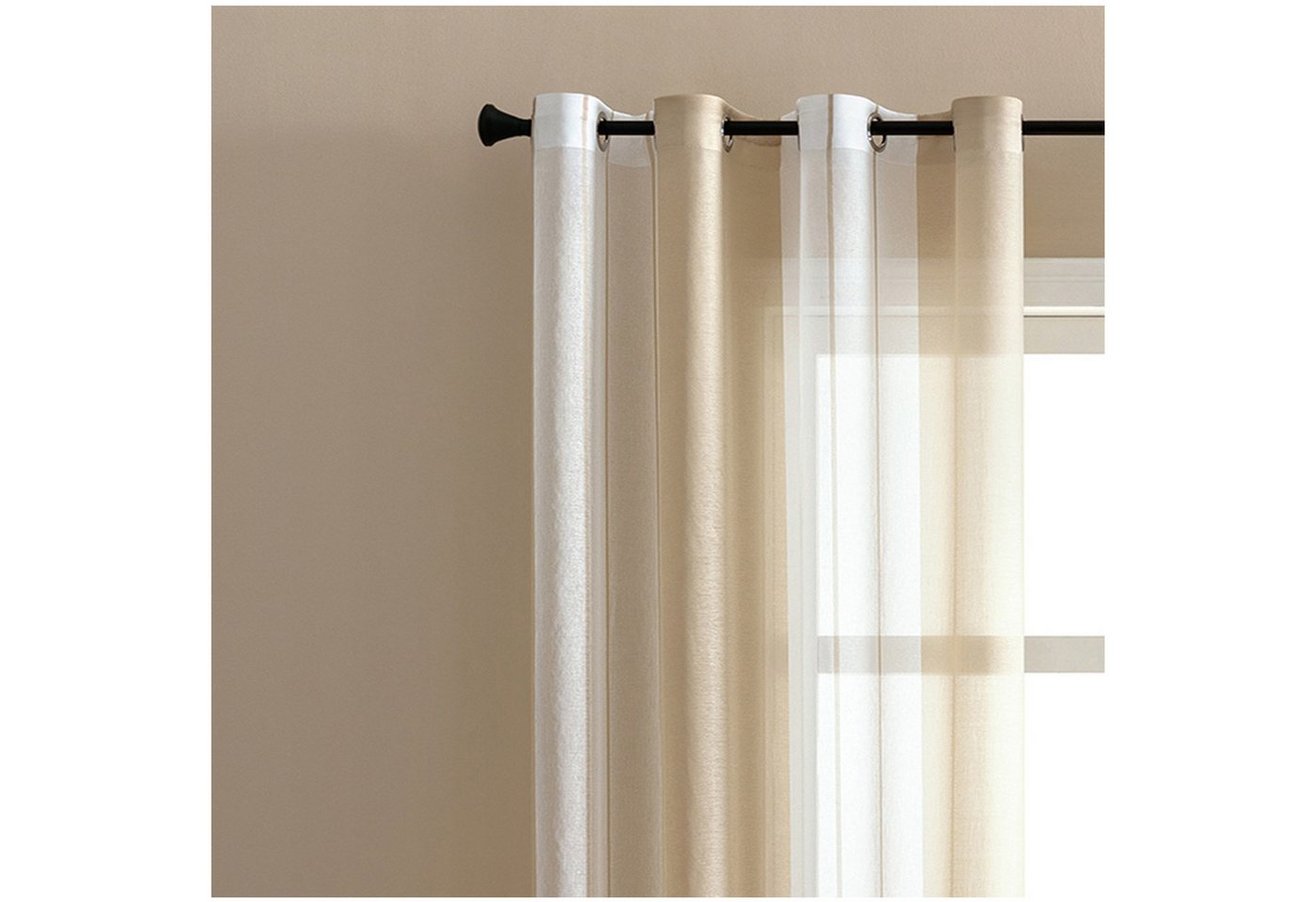 Jibenhome Schiebegardine 2er Set Vorhang Gestreifter,Ösen Gardine,Voile Fensterschal, Transparente Scheibengardine Jibenhome Schiebegardine 2er Set Vorhang Gestreifter,Ösen Gardine,Voile Fensterschal, Transparente Scheibengardine von Jibenhome