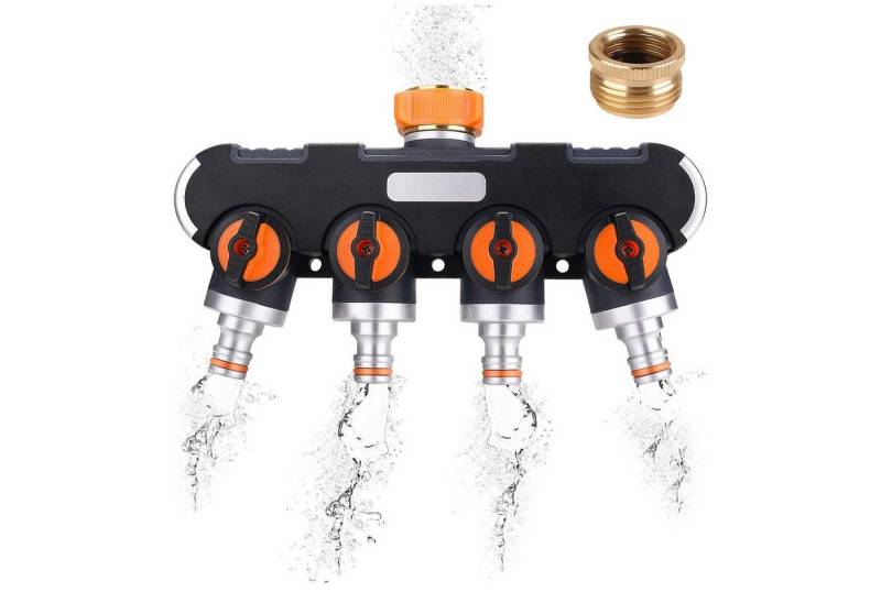 Jibenhome Schlauchverbinder Wasserspalter mit Ventil für 3/4 '' und 1/2 '' Wasserhahn Garten Hof, 4-Wege-Wasserverteiler Wasserhahn-Splitter Verstellbar Bewässerung Jibenhome Schlauchverbinder Wasserspalter mit Ventil für 3/4 '' und 1/2 '' Wasserhahn Garten Hof, 4-Wege-Wasserverteiler Wasserhahn-Splitter Verstellbar Bewässerung von Jibenhome