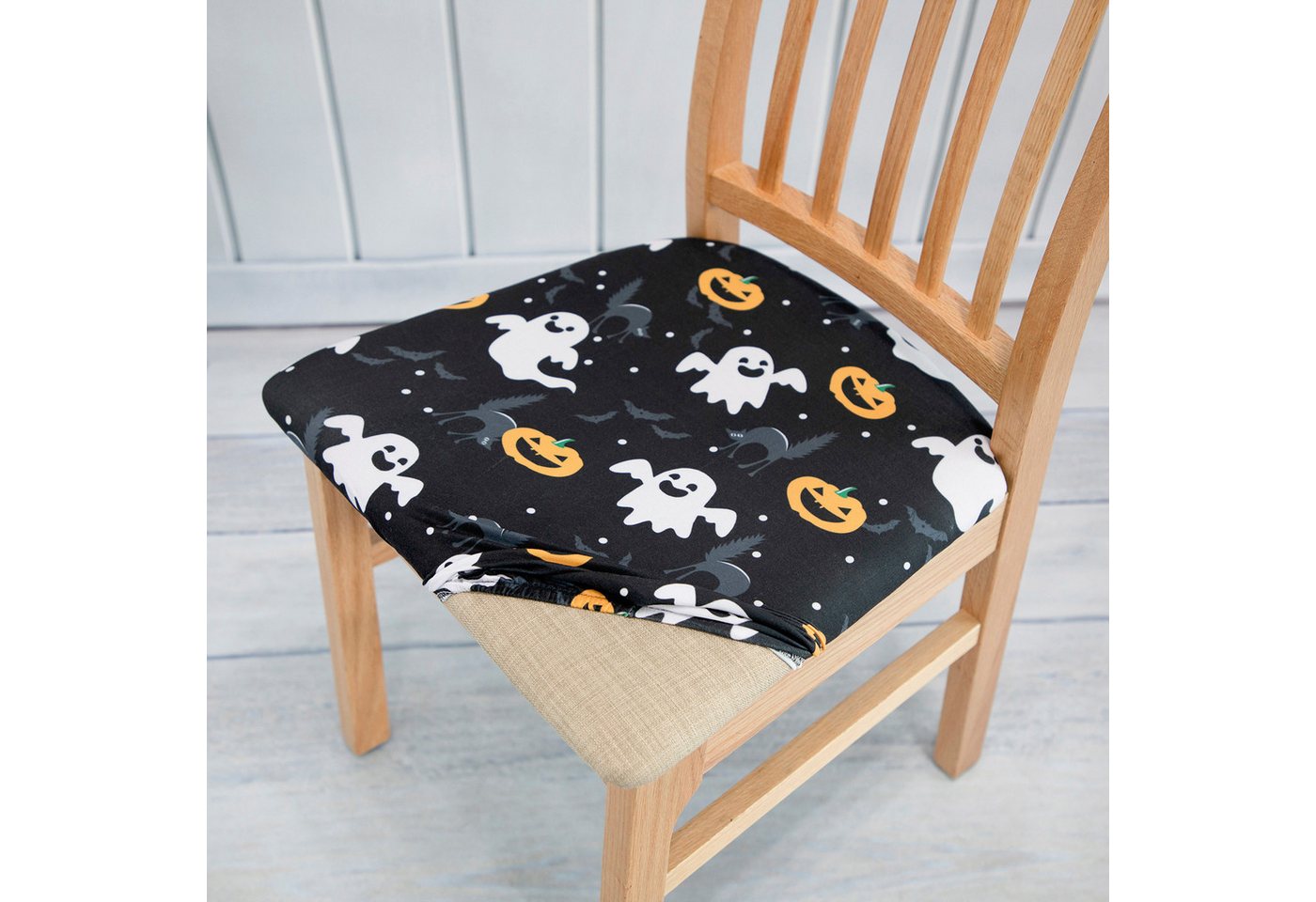 Jibenhome Sitzflächenhusse Samt Stuhlhusse Stretch Sitzbezug Stuhlbezüge Halloween Dekoration, 1/2/4 Stück Jibenhome Sitzflächenhusse Samt Stuhlhusse Stretch Sitzbezug Stuhlbezüge Halloween Dekoration, 1/2/4 Stück von Jibenhome