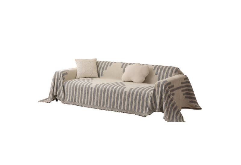 Jibenhome Sofabezug Chenille Stuhlbezug Sofahusse Geometrischer Sesselbezug mit Quasten von Jibenhome