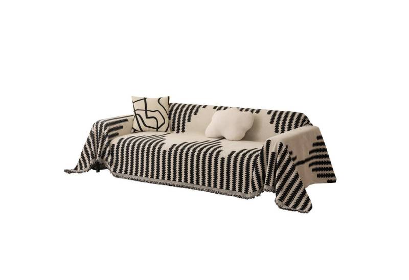 Jibenhome Sofabezug Chenille Stuhlbezug Sofahusse Geometrischer Sesselbezug mit Quasten von Jibenhome