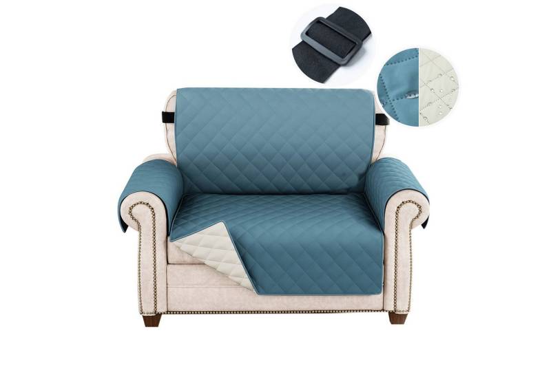 Jibenhome Sofahusse Gesteppter Sofabezug Armlehnen, Doppelseitig Sofaschoner mit Gummiband, Wasserdicht und Rutschfest von Jibenhome