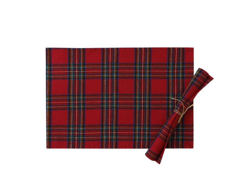 Jibenhome Tischläufer Doppelseitiger Tischläufer Weihnachtstischdeko Buffalo Karo Rot Grün, Maschinenwaschbar von Jibenhome