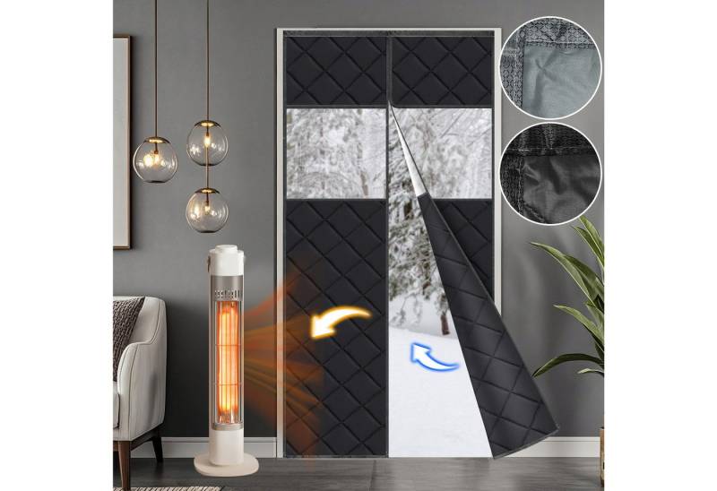 Jibenhome Türvorhang Gesteppter Magnetischer Türvorhang 89x218cm mit Fenster, Kältebeständig, Selbstklebend Jibenhome Türvorhang Gesteppter Magnetischer Türvorhang 89x218cm mit Fenster, Kältebeständig, Selbstklebend von Jibenhome