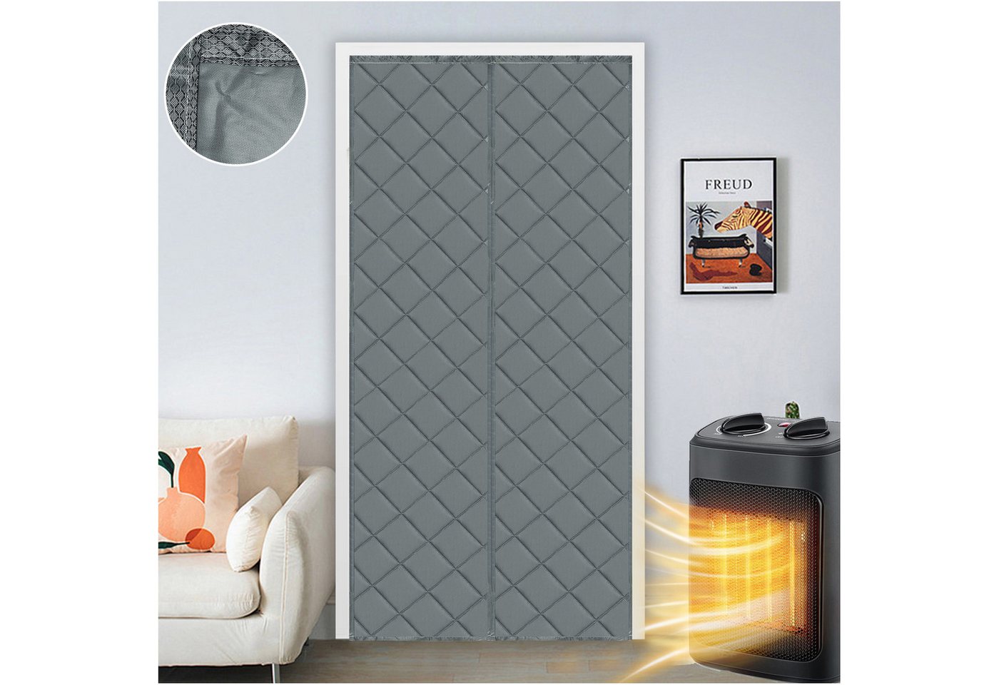 Jibenhome Türvorhang Magnetisch Wärmeschutzvorhang für Türen Haustüren, Thermo Türvorhang Kälteschutz für Balkontür Wohnzimmer Jibenhome Türvorhang Magnetisch Wärmeschutzvorhang für Türen Haustüren, Thermo Türvorhang Kälteschutz für Balkontür Wohnzimmer von Jibenhome