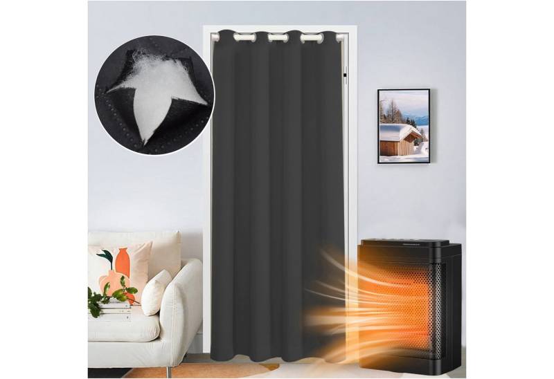 Jibenhome Türvorhang Thermovorhang Kälteschutz Türvorhang mit Ösen, Wärmeisolierend Dicke Thermogardine Schlafzimmer Jibenhome Türvorhang Thermovorhang Kälteschutz Türvorhang mit Ösen, Wärmeisolierend Dicke Thermogardine Schlafzimmer von Jibenhome