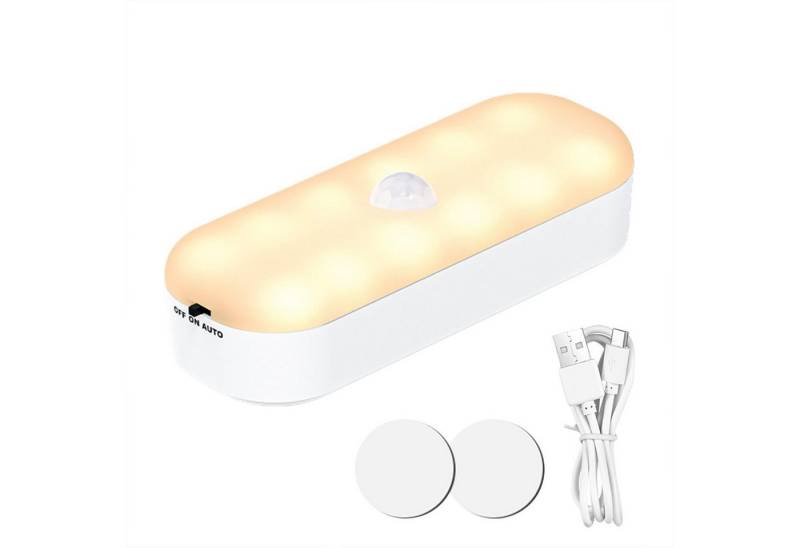 Jibenhome Unterschrankleuchte LED Nachtlicht Akku Aufladbar, USB Schranklicht, Kleiderschrank 3 Modi, Warmweiß, mit Bewegungssensor für Badezimmer,Küchen,Kinderzimmer,Treppen von Jibenhome