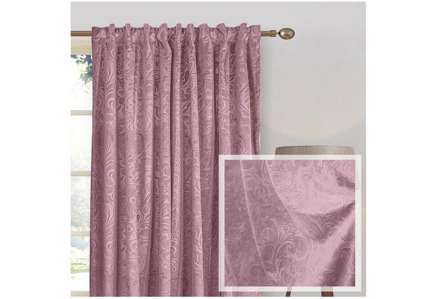 Jibenhome Verdunkelungsvorhang Samt Gardine 2er-Set, Blickdicht Vorhänge Blumen Multifunktionsband, Scheibengardine für Deko Wohnzimmer Schlafzimmer Jibenhome Verdunkelungsvorhang Samt Gardine 2er-Set, Blickdicht Vorhänge Blumen Multifunktionsband, Scheibengardine für Deko Wohnzimmer Schlafzimmer von Jibenhome