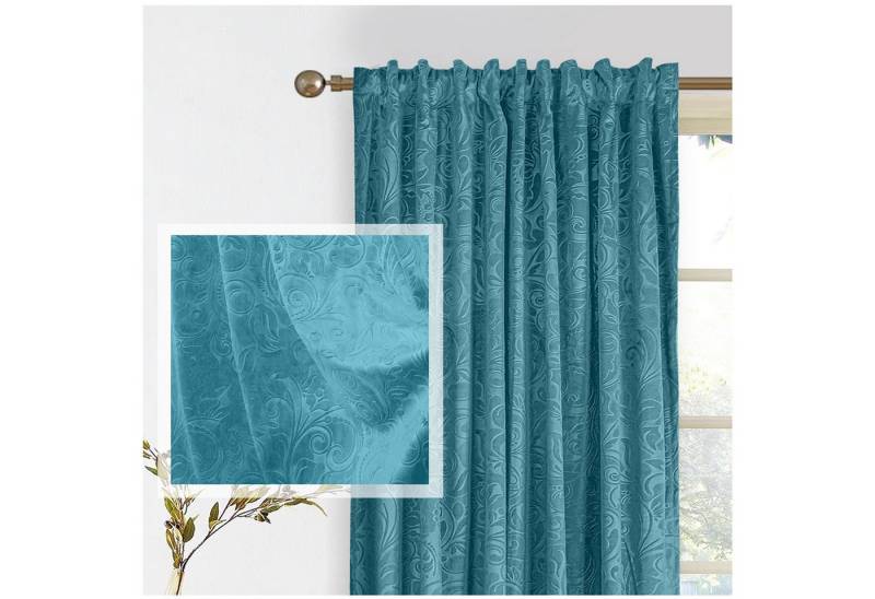 Jibenhome Verdunkelungsvorhang Samt Gardine 2er-Set, Blickdicht Vorhänge Blumen Multifunktionsband, Scheibengardine für Deko Wohnzimmer Schlafzimmer von Jibenhome