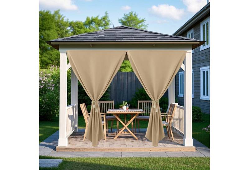 Jibenhome Vorhang Terrassenvorhang Wasserabweisend, Vorhang Blickdicht Outdoorvorhang (1 St), Magic Tape von Jibenhome