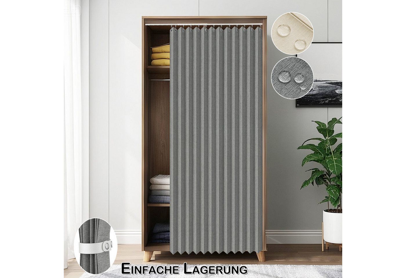Jibenhome Vorhang Türvorhang Wasserdichter Vorhang für Schlafzimmer,Sichtschutzvorhang (1 St), abdunkelnd, Raumteiler Terrassenvorhang mit Haken,für Küche Wohnzimmer von Jibenhome