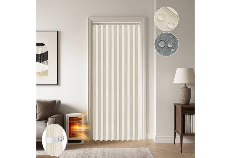 Jibenhome Vorhang Türvorhang Wasserdichter Vorhang für Schlafzimmer,Sichtschutzvorhang (2 St), abdunkelnd, Raumteiler Terrassenvorhang mit Haken,für Küche Wohnzimmer von Jibenhome