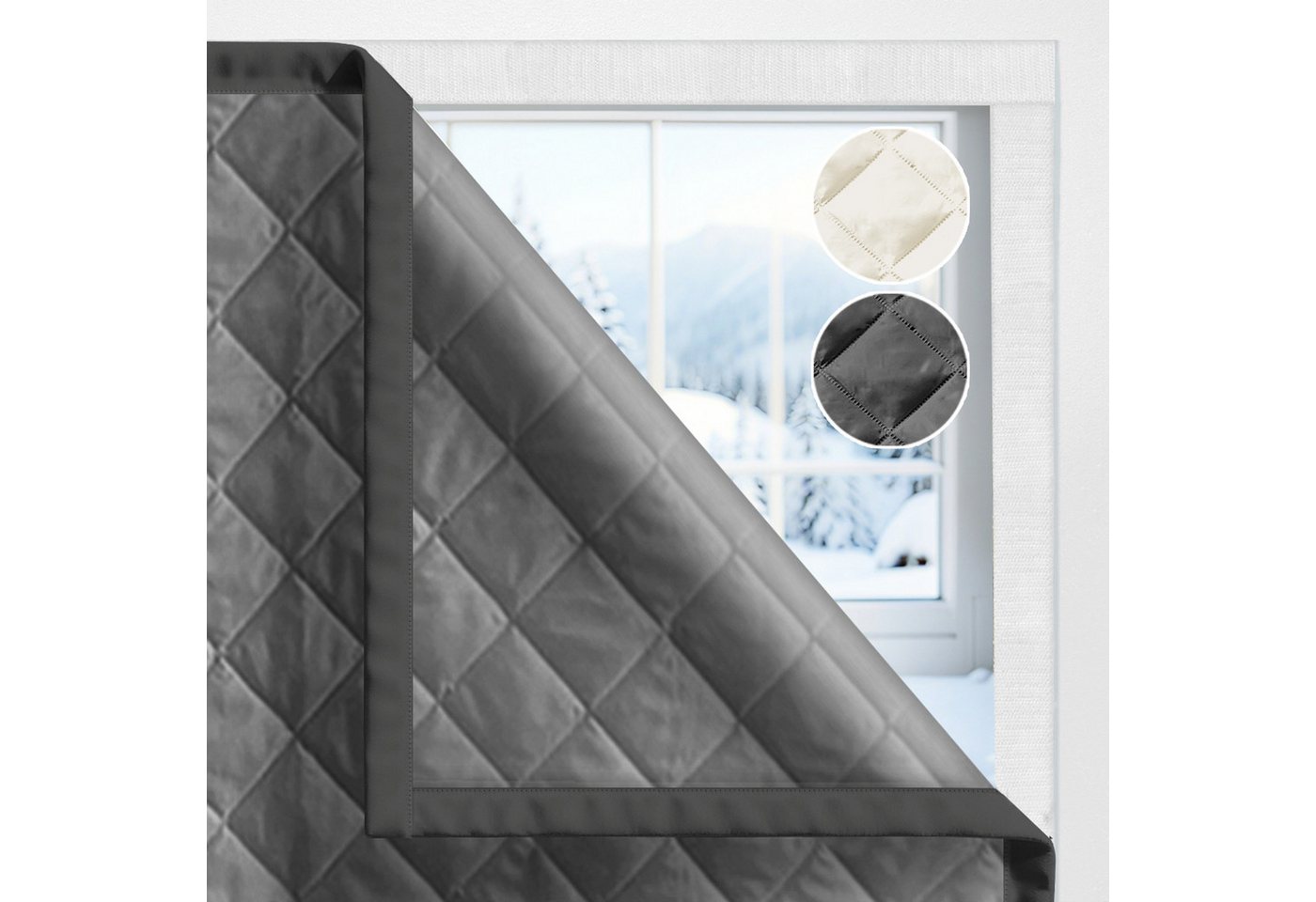 Jibenhome Vorhang Winterisolierter Vorhang mit Magic Tape,Thermovorhang (1 St), abdunkelnd, für Wohnzimmer und Schlafzimmer, Winter und Sommer von Jibenhome