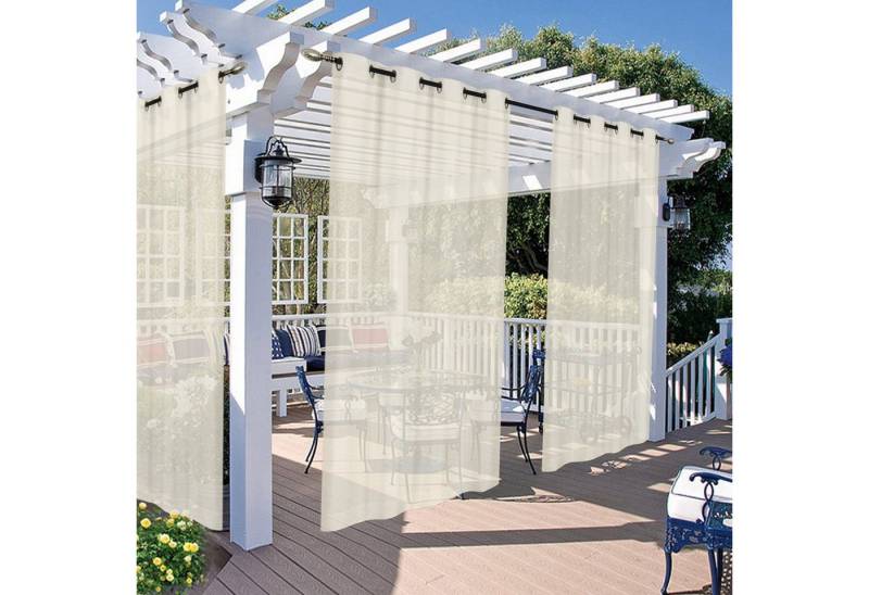 Jibenhome Outdoorvorhang Transparent Outdoor Vorhang mit Ösen,Wasserdicht, (1 St), für Balkon Terrasse Rasen von Jibenhome