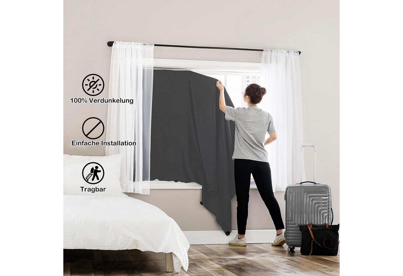 Verdunklungsrollo Tragbarer Fenstervorhang 100 % Verdunkelungsvorhang mit Saugnäpfen, Jibenhome, mit Klettverschlüssen für Kinderzimmer, Wohnzimmer, Schlafzimmer Verdunklungsrollo Tragbarer Fenstervorhang 100 % Verdunkelungsvorhang mit Saugnäpfen, Jibenhome, mit Klettverschlüssen für Kinderzimmer, Wohnzimmer, Schlafzimmer von Jibenhome