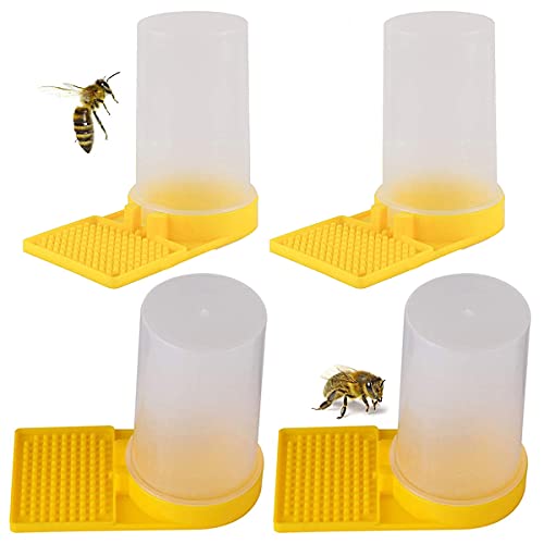 4 Stück Bienentränke, Bienenfutter Flüssig,Insektentränke,Bienenstock Imkerei Wasserspender Wiederverwendbar Bienen Futtergeräte Kunststoff von Jicyor