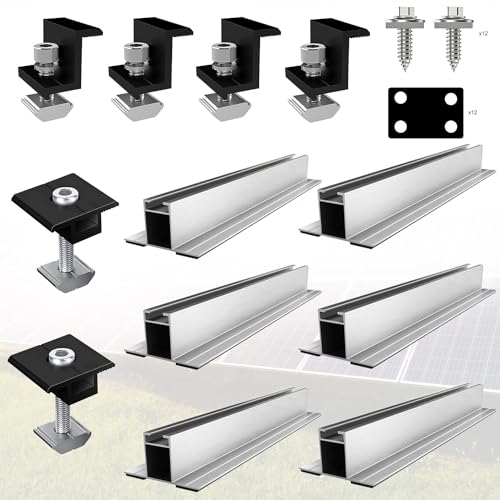 12 Stück Halterung Balkonkraftwerk, Balkonkraftwerk Halterung, Befestigung Solarmodul, Solarpanel Halterung, Solarmodul Halterung, PV Modul Halterung mit Schrauben und Unterlegscheiben von JidRMC