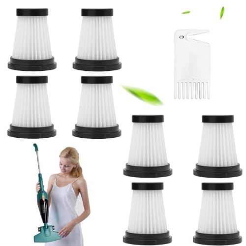 8 Stück für Hepa Filter Set, Staubsaugerfilter, für Genius Invictus One 1.0 X7 2.0 Zubehör für Filterstaubsauger, Waschbarer Hepa Filter Pack, mit Reinigungsbürst, für Rubot Handstaubsauger Filter von JidRMC