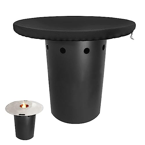 Feuerplatte Abdeckung Schutzhülle Rund, 420D Feuerschale Abdeckplane,80cm Grillplatte Schutzhülle Wasserdicht Anti-uv, Feuerplatte Zubehör, für eine Feuerplatte/Grillplatte (Schwarz) von JidRMC