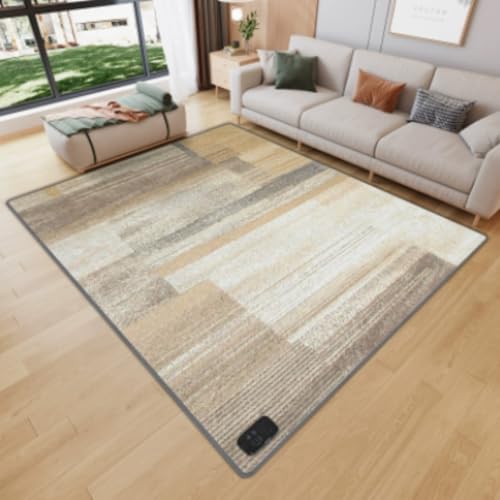 Beheizte Bodenmatten, elektrischer Heizteppich, IPX7 wasserdicht, gleichmäßig beheizt, elektrischer Heizteppich für Kinder, Spielzimmer, Büro, Esszimmer, Wohnkultur(D,100x150cm) von Jidanmian