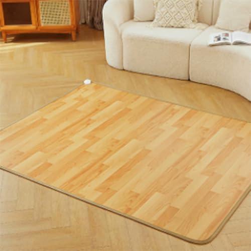 Elektrischer Heizteppich, Raumheizung, Leder-Fußmatten, Graphen-Heizteppich mit Timer, für Wohnzimmer, Schlafzimmer, Büro(D,39.37x39.37in) von Jidanmian