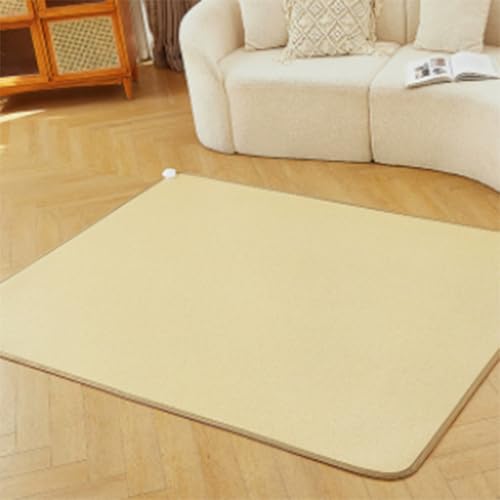 Elektrischer Heizteppich, Raumheizung, Leder-Fußmatten, Graphen-Heizteppich mit Timer, für Wohnzimmer, Schlafzimmer, Büro(E,39.37x39.37in) von Jidanmian
