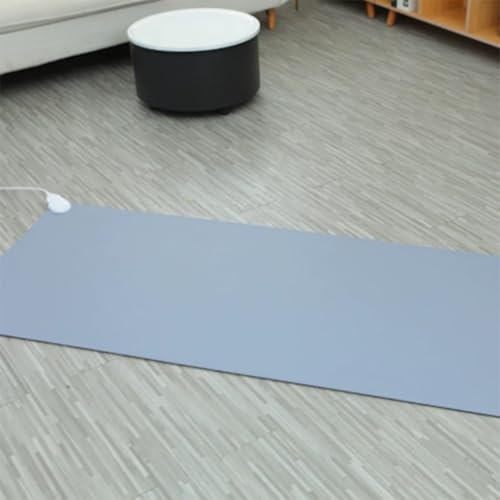 Elektrischer Heizteppich, beheizter Fußwärmer mit Timer, Kunstleder, verschleißfest und kratzfest, wasserdichte Fußbodenheizung für Kinder zum Krabbeln und Yoga(19.69x39.37in) von Jidanmian
