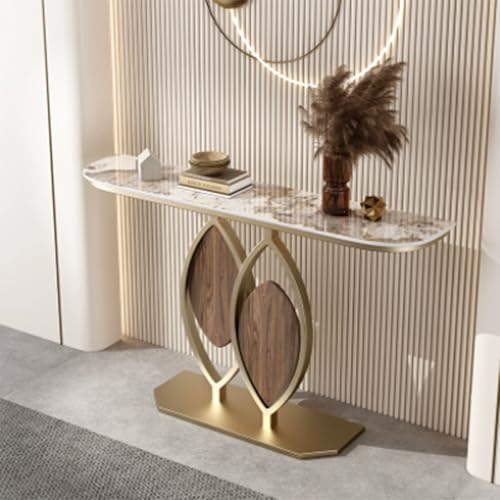 Jidanmian Industrieller Beistelltisch für den Eingangsbereich, Konsolentisch mit Metallgestell, Flurtisch mit abgerundeten Ecken für Wohnzimmer, Eingangsbereich, minimalistisch(A,39.37x11.81in) von Jidanmian