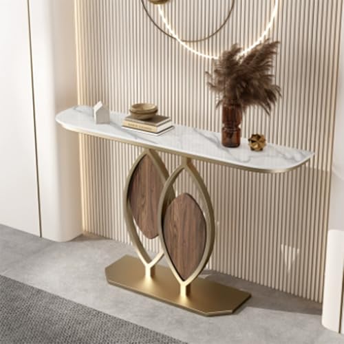 Jidanmian Industrieller Beistelltisch für den Eingangsbereich, Konsolentisch mit Metallgestell, Flurtisch mit abgerundeten Ecken für Wohnzimmer, Eingangsbereich, minimalistisch(B,31.5x11.81in) von Jidanmian