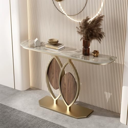 Jidanmian Industrieller Beistelltisch für den Eingangsbereich, Konsolentisch mit Metallgestell, Flurtisch mit abgerundeten Ecken für Wohnzimmer, Eingangsbereich, minimalistisch(C,47.24 x 11.81in) von Jidanmian