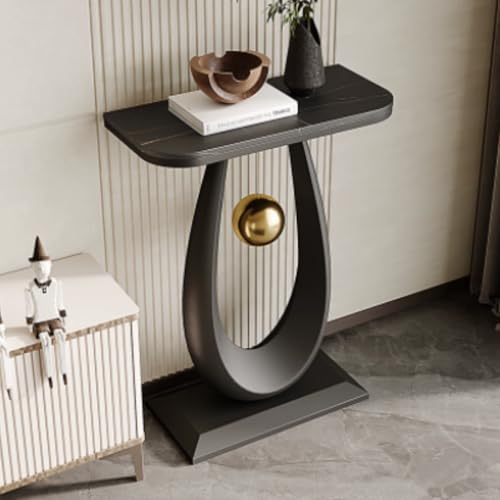 Jidanmian Industrieller Konsolentisch, schmaler, Langer Konsolentisch mit U-förmigem Metallfuß, moderner Eingangstisch fürs Wohnzimmer(B,40x30x75cm) von Jidanmian