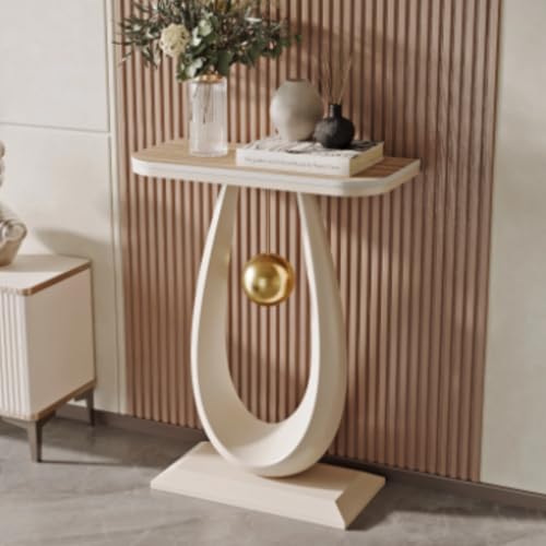 Jidanmian Industrieller Konsolentisch, schmaler, Langer Konsolentisch mit U-förmigem Metallfuß, moderner Eingangstisch fürs Wohnzimmer(D,40x30x75cm) von Jidanmian