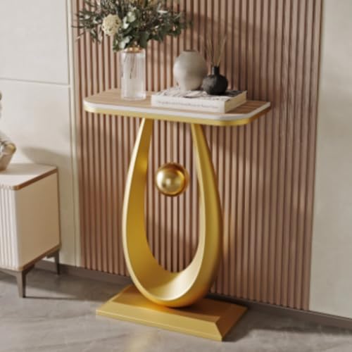 Jidanmian Industrieller Konsolentisch, schmaler, Langer Konsolentisch mit U-förmigem Metallfuß, moderner Eingangstisch fürs Wohnzimmer(F,80x30x75cm) von Jidanmian