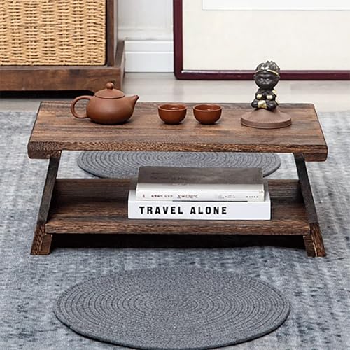 Jidanmian Klappbarer Couchtisch, doppellagiger japanischer Bodentisch, wasserdicht und strapazierfähig, für Tatami-Matten im Homeoffice oder Wohnzimmer(Medium) von Jidanmian