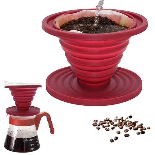 Collapsible Faltbarer Kaffee Tropfer,Silikon Kaffee Tropfer Kaffeefilter Camping Tragbarer Wiederverwendbarer Kaffeefilter für Zuhause,Camping,Reisen von Jidyllic