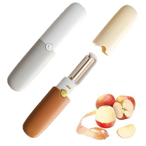 Jidyllic Obstschäler,2 Stück 2-in-1-Schäler Obstmesser Kleines tragbares Schälmesser & Schäler mit Abdeckung für Reisen Camping von Jidyllic