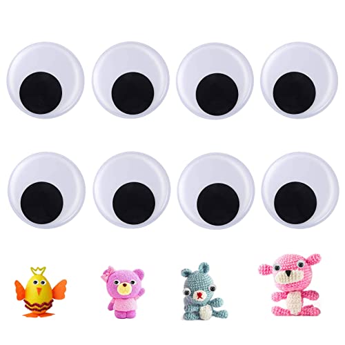 Selbstklebend Wackelaugen, 8 Stück Wiggle Googly, 40mm Kulleraugen Selbstklebend für Scrapbooking Kunsthandwerk Zubehör von JieGuanG