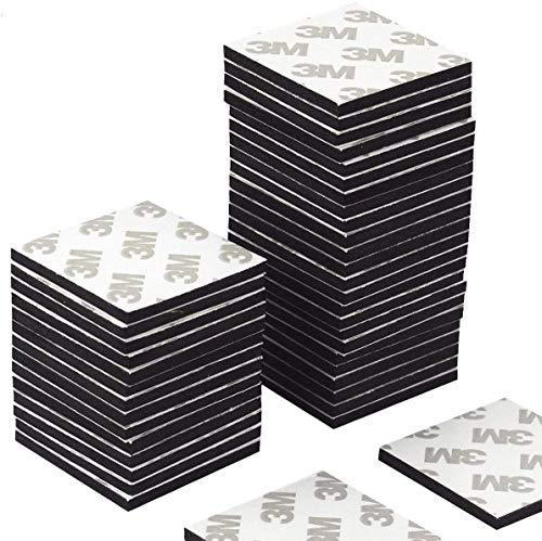 Doppelseitige Klebepads,50 Stück Extra Starke 3M Klebepads Selbstklebende Schaumstoffpads Schwarzes Quadrate Doppelseitiges Schaumstoff-Pads für Wände Bodentür Kunststoff Gläser Metalle 4*4CM von Jieddey