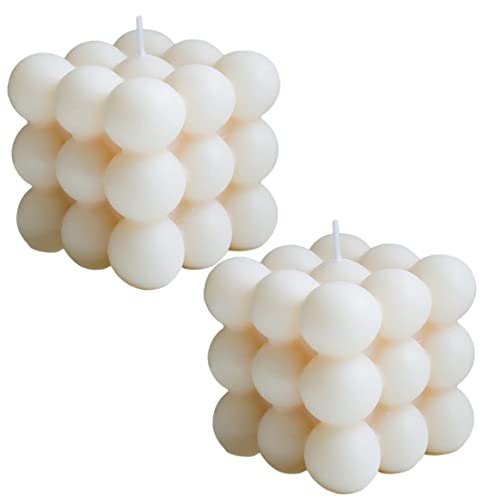 Duftkerze in Würfelform,2 PCS Handgefertigt Soja Würfel Kerzen Bubble Candle Kerze Sojawachs Kerzen Duftkerze Aromatherapie Kerzen Entspannende Natürliche Asthetische Kerze für Dekoration Aesthetic von Jieddey