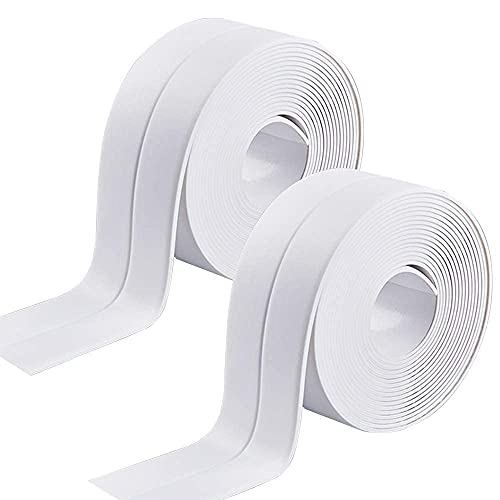 Jieddey Dichtungsband,2 PCS Wasserdicht Dichtungsband Selbstklebendes Badezimmer Dichtungsstreifen Bad-Dichtungsband Dichtband für Küchentoilette Wandecke Badewanne Weiß von Jieddey