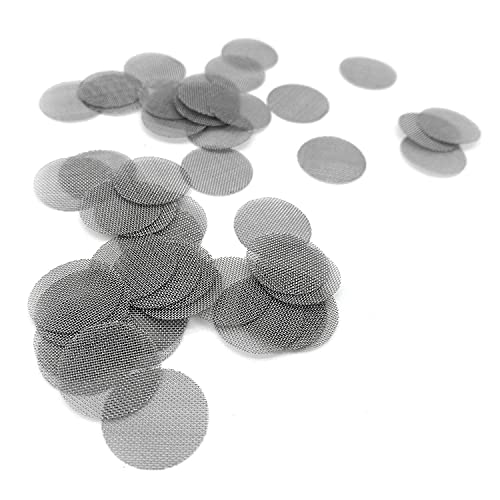 Jieddey Einlegesiebe aus Stahl,100 Stück Vaporizer Siebe Pfeifensiebfilter Edelstahl Pfeife Sieb Filter Pfeifen-Shisha Screen Rohr Filterung Rauchen für Tabak-Pfeifen 2cm von Jieddey