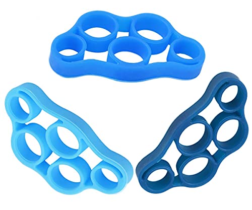 Jieddey Fingerstärker,3 PCS Handtrainer Unterarmtrainer Silikon Finger Stretcher Handgriff Kraftverstärker Finger Stretcher für Unterarmgitarren-Fingerübungen 3kg/8,8lb 4kg/6,6lb 5kg/11lb von Jieddey