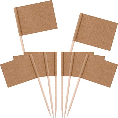 Jieddey Zahnstocher Flaggen,100 PCS Kraftpapier Flaggenpicker Kleine Zahnstocher Käse Marker Flaggen Deko für Party Hochzeit Weihnachten Holleween Ostern von Jieddey