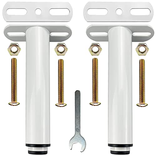 2 Stück Bettbeine, verstellbar, einziehbar Bettfüße, bett erhöhung, Lattenstützbein, Metall stützen höhenverstellbar, geeignet für Schrank, Sofa, Bettgestell, Ersatzteile, 17,8 cm - 33 cm (Weiß) von Jiehaojia