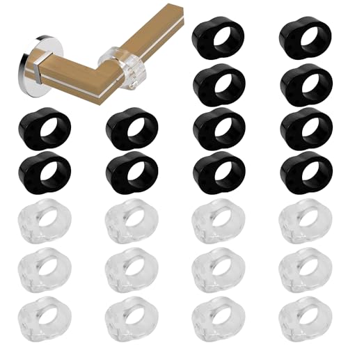 24 Stück Türklinkenpuffer Türgriff Schutz,Transparente & Schwarz Türstopper Klinke,hochelastische weiche Türgriff Stopper,Türklinken Schutz & Türstopper Türklinke zum Wandschutz von Jiehaojia