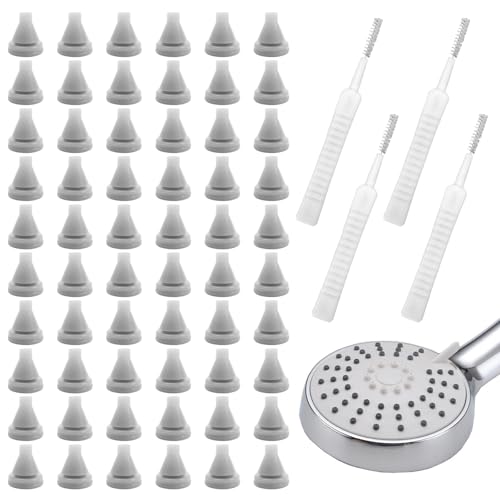60 Stück Duschkopf Ersatzdüsen Silikon Düsen Regendusche Ersatzdüsen Silikondüsen für Duschkopf Silikon Düsensprinkler für Universeller Sprinklerauslauf Lochdurchmesser 4mm (Grau) von Jiehaojia