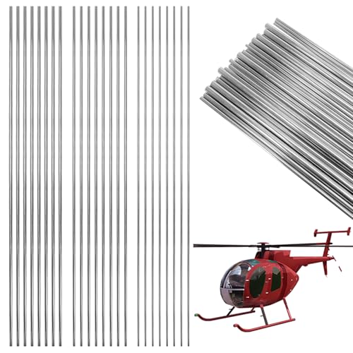 Edelstahlstäbe, 12 Stk 3 Größen Edelstahl Rundstäbe Rundstab 304 Edelstahl Rundstangen Metallstange Stabstahl Solide Vollrundstab Rundstahl für DIY Handwerk Modellauto Flugzeug von Jiehaojia