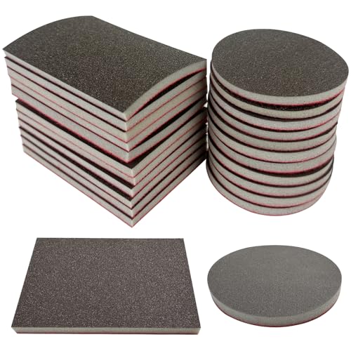 Schleifschwamm Set 22 Stück Schleifschwämme Körnung P120–P3000 Schleifblock Nassschleifschwamm Schleifpad Nass Trocken Schleifpapier für Holz Metall Farbe Möbel Polieren Modellbau (2 Größen) von Jiehaojia