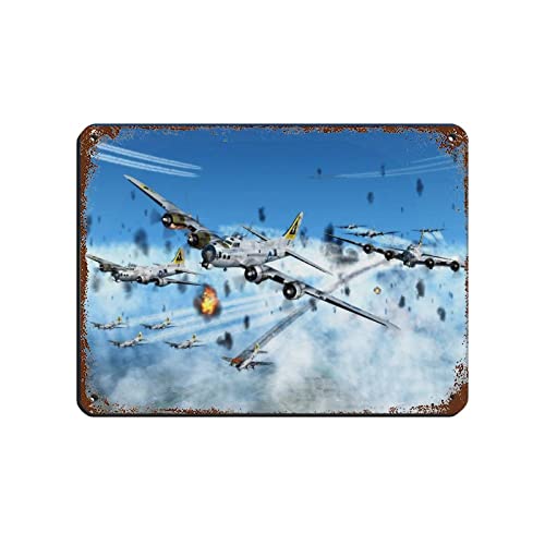 B17 Flying Fortress Rost Blechschild Weltkrieg II Militär Flugzeug Metallschilder 2 Retro Poster Metall Blechschild Chic Art Retro Eisen Malerei Bar Menschen Höhle Cafe Familie Garage Poster von Jierbi