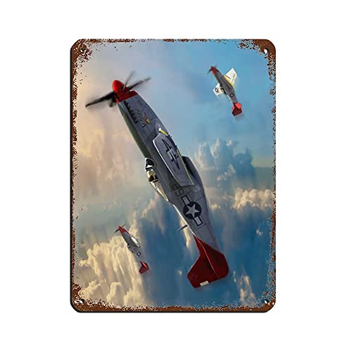 P51 Mustang Rost Blechschild Weltkrieg Militär Flugzeug Metallschilder 2 Retro Poster Metall Blechschild Chic Art Retro Eisen Malerei Bar Menschen Höhle Cafe Familie Garage Poster Wanddekoration 30 von Jierbi